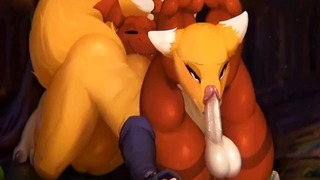 Animation and game furry yiff with audio