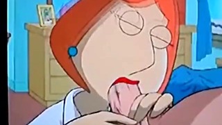 Family Guy Lois Griffin 깊은 구강 및 여학생 카우걸 타기