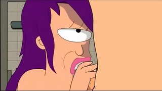 Futurama Leela and Amy Shower Threesome With Fry
