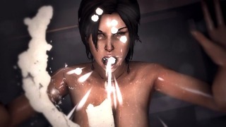 Game Over Girls: Lara Croft (Tomb Raider) - Рвота со спермой | Цикл сцены