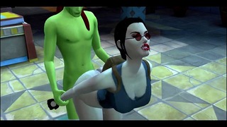 模拟人生 4 – Tomb Raider xxx 模仿 (安吉丽娜朱莉)