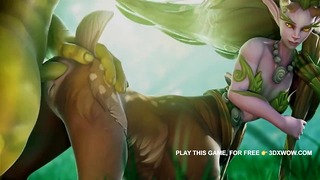 Dota 2 Lunara Takes on an Orc Dick With Her Tight Asshole