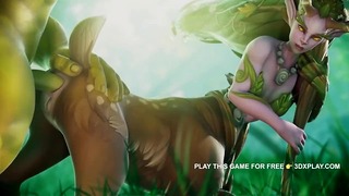 World of Warcraft Η Lunara τεντώνει τον πρωκτό της από τον Orc Cock