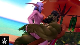 World of Warcraft - Hentai - Orco Sexo mit Elfa de la Noche