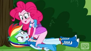 Equestria Girls - Rainbow Dash X Pinkie Pie follando en secreto Clop de animación