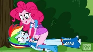 Девочки из Эквестрии - Rainbow Dash X Pinkie Pie тайно трахаются, анимация