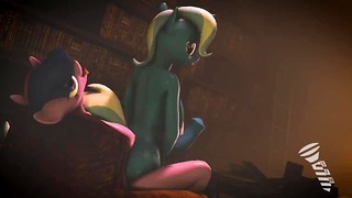 trixie giving twilight a ride (mlp futa)