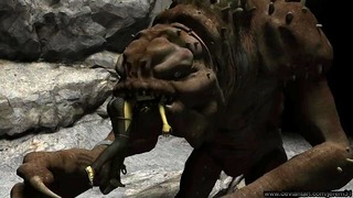 Rancor eats Oola – Vore animation