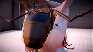 3D [MMD] Lilia Insect Fuck WC část 2/2