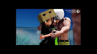 MMD 3D school teens gets sin guys around cum right on the face