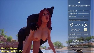 Порно на дивия живот Игра Върколакът и момичетата
