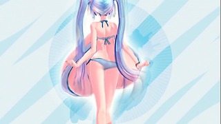 Cartoon MMD with lovely Hatsune Miku