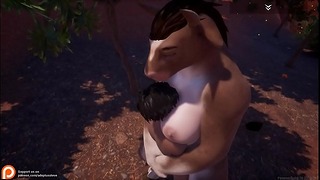 animasi permainan hidupan liar 3d lembu seks manusia haiwan fantasi raksasa berbulu