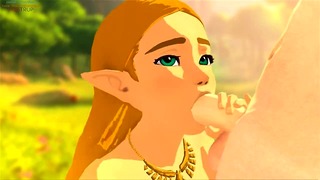 La princesse Zelda suce une bite (en bas)