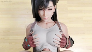 Final Fantasy Tifa klädda Boobfuck