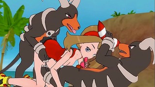 Pokemon May krijgt een trio Houndooms