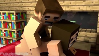 Steve wypełnia gorąco Minecraft Nastoletnia z seksownym nasieniem w tym Minecraft porno.