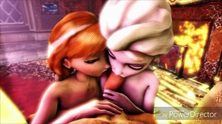Anna + Elsa sesso orale congelato
