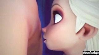 Frozen 3d Elsa et Anna.original Anime Avec des noix de neige