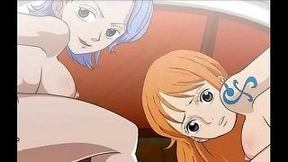 Nami och Nojiko blir knullade på solskenet One Piece