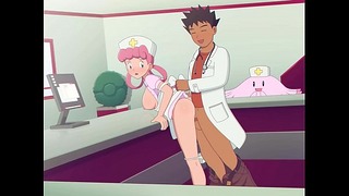 Pokemon Док Брок трахает медсестру с удовольствием, сперма внутри