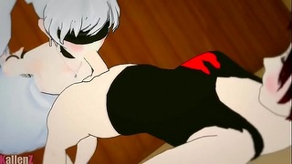 Rwby Weiss saugt Rubys rauen Penis