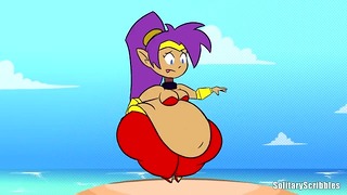Shantae's Large Belly Dance - Animation (fetisch Content) Av Solitaryscribbles
