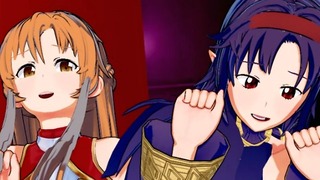 Sword Art Trực tuyến - Asuna X Yuuki Ba cách 3D Anime Porn