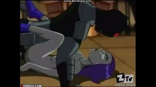 Teen Titans Raven dostane nútený do drsné kurva a dostane jej tesný análny Creampied