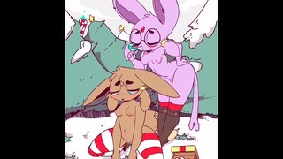 Pokemon Eevee Cosplay Porn - Lesbians Espeon X Eevee Candy Cane Masturbation (by Diives) - XAnimu.com