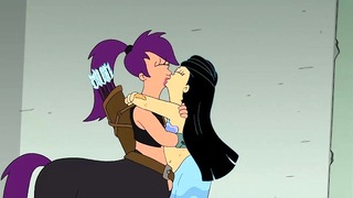 Futurama Bender's Game - Leela And Amy Kiss - Lesbian Kissing