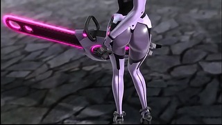 Robot Girl Rides Human Dick and is Creampied