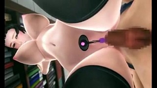 Busty Asian teen gets filled with multiple creampies in the library