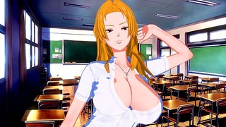 Bleach: Beukende rondborstige schoolmeisje Rangiku (3d Hentai)