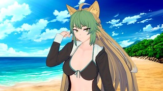 Fate Grand Order: Sexy sex na pobřeží s Atalantou (3d Hentai)