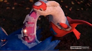 Dragón peludo Sexo oral suave Pokemon-pornografía