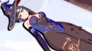 Genshin Impact, сексуальная девушка-волшебница Mona Wild, 3D секс-анимация