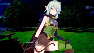 Goblin Slayer: High Elf Archer Shock You in the Woods (3d Hentai)