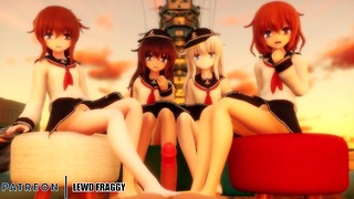 Kantai Compilation – Sega con i piedi al quartetto dei distruttori [4k senza censure Hentai]