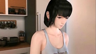 Beautiful 3d Hentai Babe Sucking a Enormous Black Cock and Getting a Cum on Face