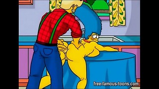 Marge Simpson Olgun Sexwife Çizgi Filmi