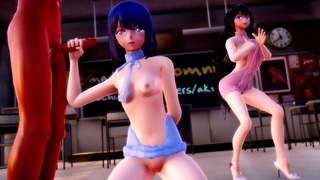 Two teens get fucked while dancing at their school
