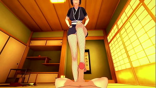 Naruto Anko Teases Dick With Her Feet and Rides It