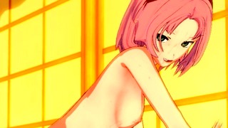 Naughty Pink Haired Girl from Naruto Sakura Haruno Koikatsu Sex Animation