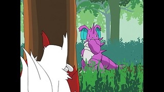 Pokemons indulging in hardcore sex session in the woods