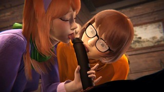 Scooby Doo – Velma 和达芙妮 Halloween 三人行 – 3d 色情