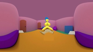 Horny Marge Simpson chevauche une bite en réalité virtuelle