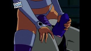 Starfire and Raven Lesbian Strap on Sex