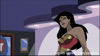 슈퍼 히어로 Anime 포르노 – Wonder Woman 대 캡틴 아메리카
