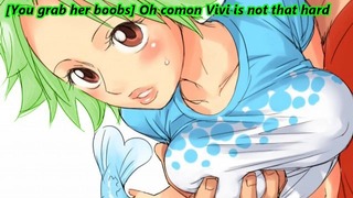 Tengere tiener Vivi Kamie uit One Piece gebruikt haar grote tieten om de beste JOI te geven